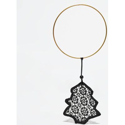 Pomax - Suspension arbre avec bague Lacey noire - D.15 cm OS - Publicité Pomax - Suspension arbre avec bague Lacey noire - D.15 cm OS - Publicité