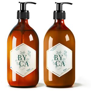 Byca - Duo de Shampoing et Après-shampoing - Flacon verre 480ml - Senteur Bois de cadier OS - Publicité Byca - Duo de Shampoing et Après-shampoing - Flacon verre 480ml - Senteur Bois de cadier OS - Publicité