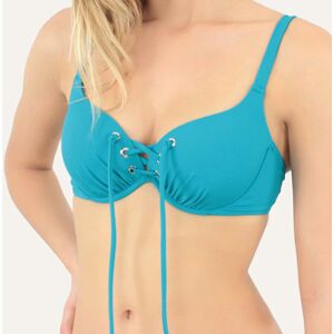 Janine Robin - Haut de maillot de bain Darling bleu turquoise T.85C/D - Publicité Janine Robin - Haut de maillot de bain Darling bleu turquoise T.85C/D - Publicité