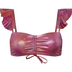 Tatiane de Freitas - Haut de maillot bandeau froncé dégradé rouge / rose L - Publicité Tatiane de Freitas - Haut de maillot bandeau froncé dégradé rouge / rose L - Publicité