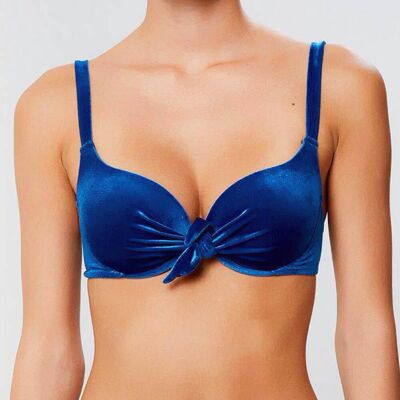 Janine Robin - Haut de maillot en Velours push-up Escale bleu pétrole 95 B - Publicité Janine Robin - Haut de maillot en Velours push-up Escale bleu pétrole 95 B - Publicité