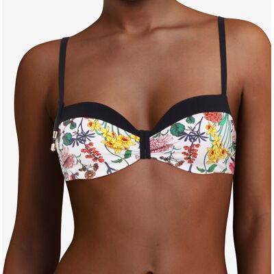 Chantelle - Haut de maillot de bain coques corbeille Memory Flowers imprimé multicolore 95 E - Publicité Chantelle - Haut de maillot de bain coques corbeille Memory Flowers imprimé multicolore 95 E - Publicité
