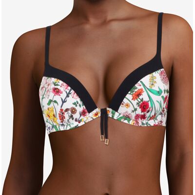 Chantelle - Haut de maillot de bain coques Push-Up Flowers imprimé multicolore 85 A - Publicité Chantelle - Haut de maillot de bain coques Push-Up Flowers imprimé multicolore 85 A - Publicité
