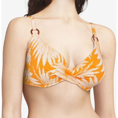 Chantelle - Haut de maillot armatures plongeant Bamboo orange 85 E - Publicité Chantelle - Haut de maillot armatures plongeant Bamboo orange 85 E - Publicité