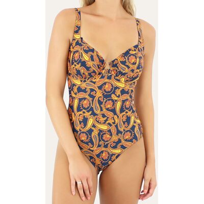Janine Robin - Maillot de bain 1 Pièce à armature Caracas bleu marine T.40D/E - Publicité Janine Robin - Maillot de bain 1 Pièce à armature Caracas bleu marine T.40D/E - Publicité