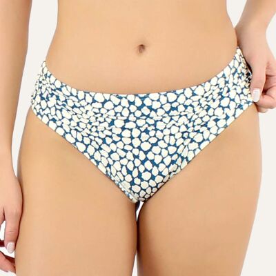 Janine Robin - Bas de maillot de bain drapée Riviera bleu 48 - Publicité Janine Robin - Bas de maillot de bain drapée Riviera bleu 48 - Publicité