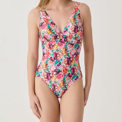 Janine Robin - Maillot de bain 1 pièce triangle moulé Hortense rose 40 - Publicité Janine Robin - Maillot de bain 1 pièce triangle moulé Hortense rose 40 - Publicité
