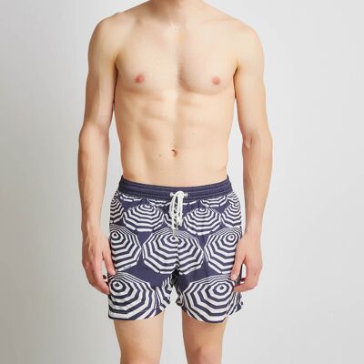 Façonnable - Short de bain Parasol print marine/blanc M - Publicité Façonnable - Short de bain Parasol print marine/blanc M - Publicité