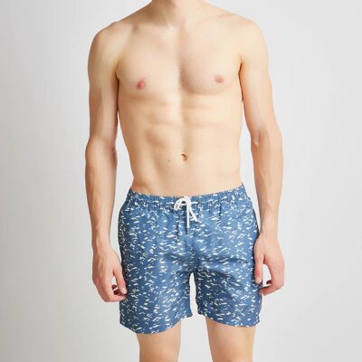 Façonnable - Short de bain Print bleu/blanc M - Publicité Façonnable - Short de bain Print bleu/blanc M - Publicité