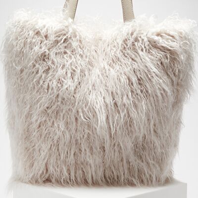 Coccinelle - Sac cabas en Cuir & Fausse Fourrure Mistral Mongolia écru 32x38x16 cm OS - Publicité Coccinelle - Sac cabas en Cuir & Fausse Fourrure Mistral Mongolia écru 32x38x16 cm OS - Publicité