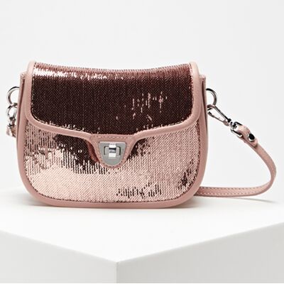 Coccinelle - Petit sac bandoulière en Cuir sequins Mini Florence rose 19x14x7 cm OS - Publicité Coccinelle - Petit sac bandoulière en Cuir sequins Mini Florence rose 19x14x7 cm OS - Publicité