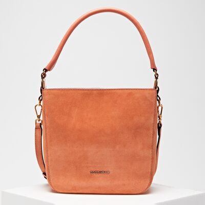 Coccinelle - Sac à main en Velours de Cuir Florence pêche 21x22x9 cm OS - Publicité Coccinelle - Sac à main en Velours de Cuir Florence pêche 21x22x9 cm OS - Publicité