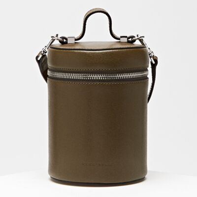 Coccinelle - Petit sac cylindre en Cuir Mini Bag kaki marron 12x17x12 cm OS - Publicité Coccinelle - Petit sac cylindre en Cuir Mini Bag kaki marron 12x17x12 cm OS - Publicité