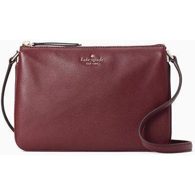 Kate Spade - Pochette à bandoulière en Cuir Jackson bordeaux - 25x17,5x3,5 cm OS - Publicité Kate Spade - Pochette à bandoulière en Cuir Jackson bordeaux - 25x17,5x3,5 cm OS - Publicité