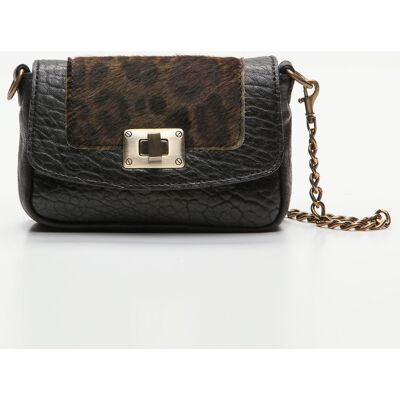 Abaco Paris - Pochette en Cuir d'Agneau Lillie noir/léopard - 16x10x4 cm OS - Publicité Abaco Paris - Pochette en Cuir d'Agneau Lillie noir/léopard - 16x10x4 cm OS - Publicité