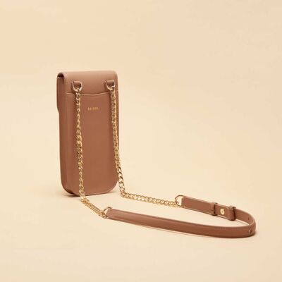 Saison - Pochette smartphone Agnès en cuir argile - 18,7x10x2 cm OS - Publicité Saison - Pochette smartphone Agnès en cuir argile - 18,7x10x2 cm OS - Publicité