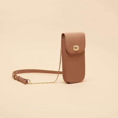 Saison - Pochette smartphone Agnès en cuir noisette - 18,7x10x2 cm OS - Publicité Saison - Pochette smartphone Agnès en cuir noisette - 18,7x10x2 cm OS - Publicité