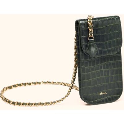 Saison - Pochette smartphone Chloé en cuir forêt - 19,6x10x2,1 cm OS - Publicité Saison - Pochette smartphone Chloé en cuir forêt - 19,6x10x2,1 cm OS - Publicité