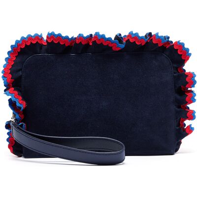 Loeffler Randall - Pochette en Velours de Cuir bleue - 27.5x17x3.5 cm OS - Publicité Loeffler Randall - Pochette en Velours de Cuir bleue - 27.5x17x3.5 cm OS - Publicité