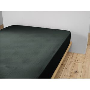 L'Effet Papillon - Drap housse gaze de coton unie Gaia vert foncé 200x200 cm - Publicité L'Effet Papillon - Drap housse gaze de coton unie Gaia vert foncé 200x200 cm - Publicité