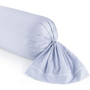 Victor & Hugo - Taie de traversin satin de coton - Lignes épurées Blanc/Bleu clair - 43x210 cm OS - Publicité Victor & Hugo - Taie de traversin satin de coton - Lignes épurées Blanc/Bleu clair - 43x210 cm OS - Publicité