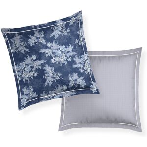 Victor & Hugo - Taie d'oreiller satin de coton - Azur fleuri Bleu - 2x(63x63 cm) 63x63 cm - Publicité Victor & Hugo - Taie d'oreiller satin de coton - Azur fleuri Bleu - 2x(63x63 cm) 63x63 cm - Publicité