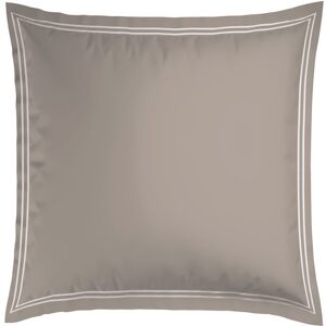 Victor & Hugo - Set de 2 taies d'oreiller satin de coton - Cannes Blanc/Taupe 63x63 cm - Publicité Victor & Hugo - Set de 2 taies d'oreiller satin de coton - Cannes Blanc/Taupe 63x63 cm - Publicité