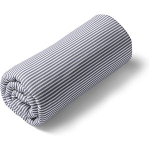 Victor & Hugo - Drap-housse satin de coton - Lignes épurées Blanc/Bleu clair 90x200 cm - Publicité Victor & Hugo - Drap-housse satin de coton - Lignes épurées Blanc/Bleu clair 90x200 cm - Publicité