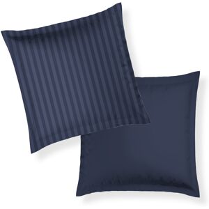 Victor & Hugo - Set de 2 taies d'oreiller satin de coton rayure tissé dobby - Bleu 11 63x63 cm - Publicité Victor & Hugo - Set de 2 taies d'oreiller satin de coton rayure tissé dobby - Bleu 11 63x63 cm - Publicité
