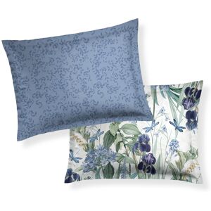Victor & Hugo - Taie d'oreiller satin de coton - Frêne à fleurs Bleu - 2x(50x70 cm) 50x70 cm - Publicité Victor & Hugo - Taie d'oreiller satin de coton - Frêne à fleurs Bleu - 2x(50x70 cm) 50x70 cm - Publicité