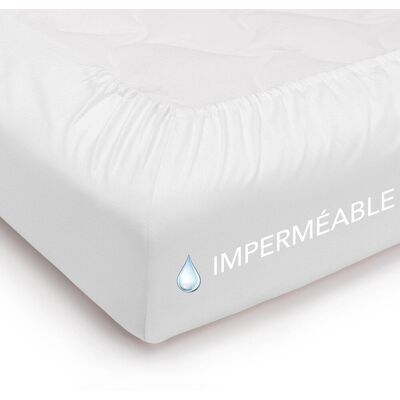 Perle de Coton - Protège-matelas blanc 90x200 cm - Publicité Perle de Coton - Protège-matelas blanc 90x200 cm - Publicité