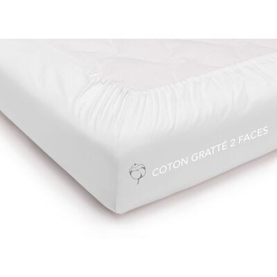 Perle de Coton - Protège matelas graté 2 faces, respirant et traité anti acariens blanc 180x200 cm - Publicité Perle de Coton - Protège matelas graté 2 faces, respirant et traité anti acariens blanc 180x200 cm - Publicité