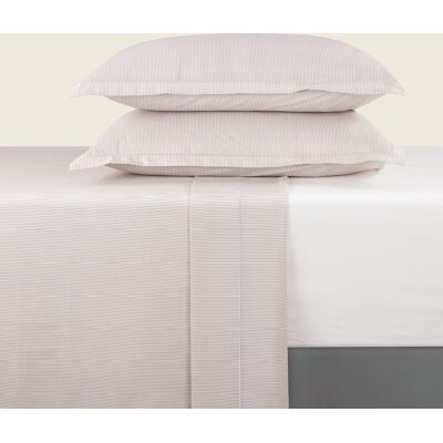 Christian Laurier - Parure maxi drap plat + drap-housse + taies carrées coton percale Grenoble taupe 90x200 cm - Publicité Christian Laurier - Parure maxi drap plat + drap-housse + taies carrées coton percale Grenoble taupe 90x200 cm - Publicité
