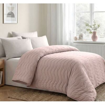 Elizabed - Couvre-lit matelassé Ranforce King en coton rose poudré - 240 x 220 cm 240x220 cm - Publicité Elizabed - Couvre-lit matelassé Ranforce King en coton rose poudré - 240 x 220 cm 240x220 cm - Publicité