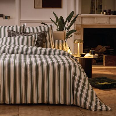 Abaco - Housse de couette + 2 taies d'oreiller 80x80 satin de coton Soline vert/bleu 240x220 cm - Publicité Abaco - Housse de couette + 2 taies d'oreiller 80x80 satin de coton Soline vert/bleu 240x220 cm - Publicité