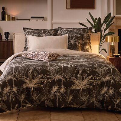 Abaco - Housse de couette + taie d'oreiller 63x63 satin de coton Wild noires - 140x200 cm 140x200 cm - Publicité Abaco - Housse de couette + taie d'oreiller 63x63 satin de coton Wild noires - 140x200 cm 140x200 cm - Publicité