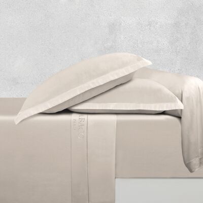 Abaco - Ensemble de draps Maxi taie rectangle satin de coton Uni 1 baratta taupe 05 90x200 cm - Publicité Abaco - Ensemble de draps Maxi taie rectangle satin de coton Uni 1 baratta taupe 05 90x200 cm - Publicité