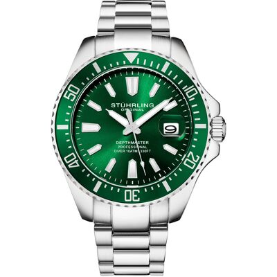 Stuhrling - Montre Homme en Acier Quartz Aquadiver argentée OS - Publicité Stuhrling - Montre Homme en Acier Quartz Aquadiver argentée OS - Publicité
