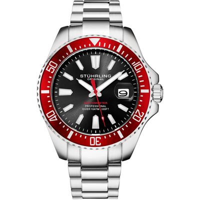 Stuhrling - Montre Homme en Acier Quartz Aquadiver argentée OS - Publicité Stuhrling - Montre Homme en Acier Quartz Aquadiver argentée OS - Publicité