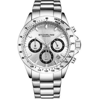 Stuhrling - Montre Homme en Acier Quartz Monaco argentée OS - Publicité Stuhrling - Montre Homme en Acier Quartz Monaco argentée OS - Publicité