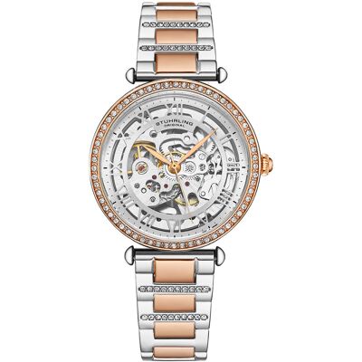 Stuhrling - Montre Femme en Acier Automatique Luxe Legacy rose doré/argenté OS - Publicité Stuhrling - Montre Femme en Acier Automatique Luxe Legacy rose doré/argenté OS - Publicité