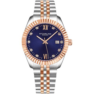 Stuhrling - Montre Femme en Acier Quartz Symphony argenté/rose doré OS - Publicité Stuhrling - Montre Femme en Acier Quartz Symphony argenté/rose doré OS - Publicité