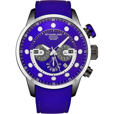 Stuhrling - Montre Homme en Silicone Quartz Chronographe Aquatic Force bleue OS - Publicité Stuhrling - Montre Homme en Silicone Quartz Chronographe Aquatic Force bleue OS - Publicité