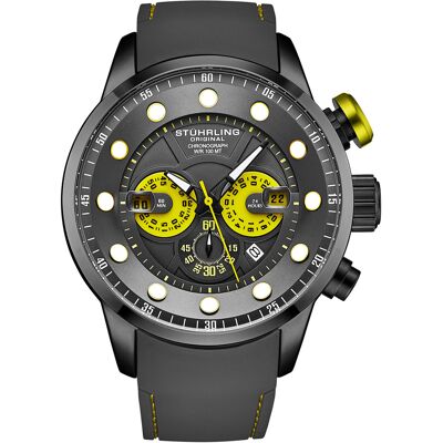 Stuhrling - Montre Homme en Silicone Quartz Chronographe Aquatic Force grise OS - Publicité Stuhrling - Montre Homme en Silicone Quartz Chronographe Aquatic Force grise OS - Publicité