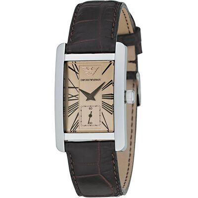 Emporio Armani - Montre Femme en Cuir marron OS - Publicité Emporio Armani - Montre Femme en Cuir marron OS - Publicité