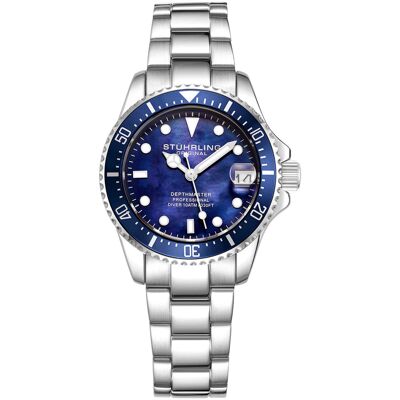 Stuhrling - Montre Femme en Acier Quartz Symphony argenté/bleu OS - Publicité Stuhrling - Montre Femme en Acier Quartz Symphony argenté/bleu OS - Publicité