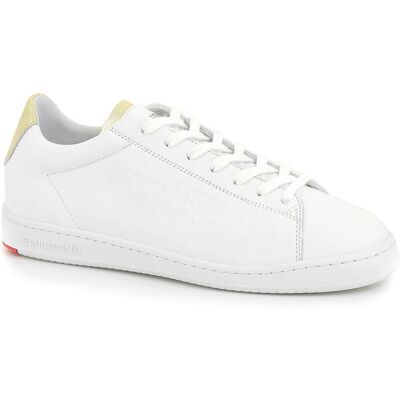 Le Coq Sportif - Baskets en Cuir Blazon Made In France blanc/doré 36 - Publicité Le Coq Sportif - Baskets en Cuir Blazon Made In France blanc/doré 36 - Publicité