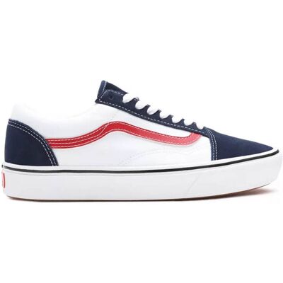 Vans - Sneakers en Toile & Velours de Cuir Tri-Tone ComfyCush Old Skool blanc/bleu/rouge 35 - Publicité Vans - Sneakers en Toile & Velours de Cuir Tri-Tone ComfyCush Old Skool blanc/bleu/rouge 35 - Publicité