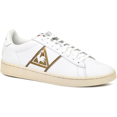 Le Coq Sportif - Sneakers en Cuir Classic Soft Made in France blanc/doré 36 - Publicité Le Coq Sportif - Sneakers en Cuir Classic Soft Made in France blanc/doré 36 - Publicité