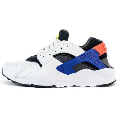 Nike - Baskets Huarache Run blanc/bleu/noir 37,5 - Publicité Nike - Baskets Huarache Run blanc/bleu/noir 37,5 - Publicité